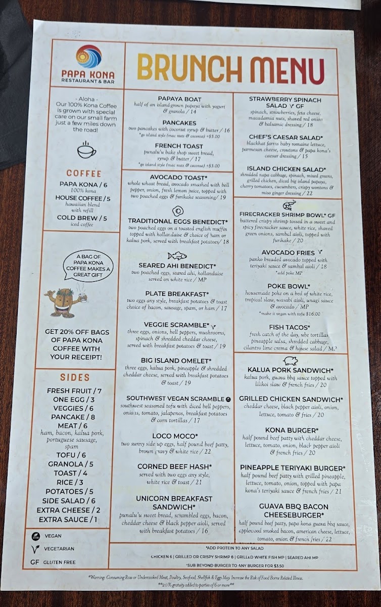 Papa Kona Restaurant & Bar Menu - Image 5